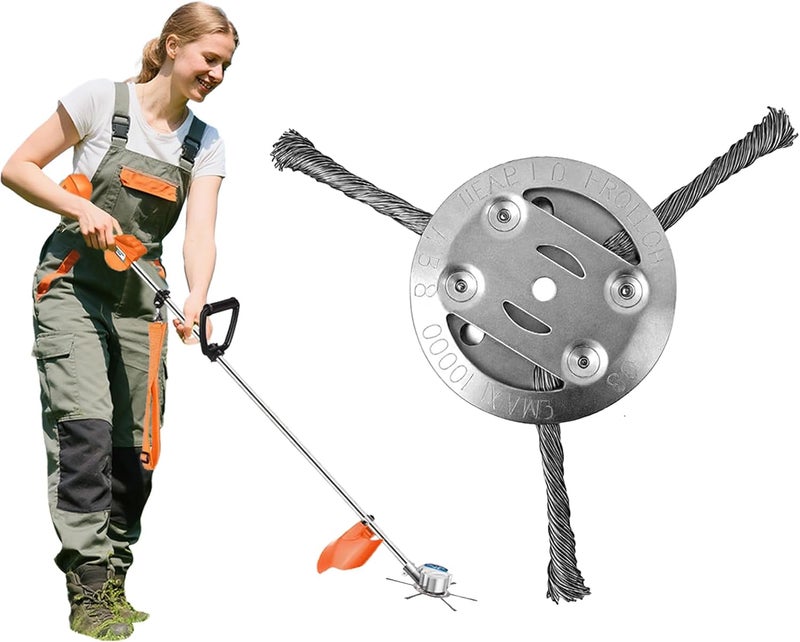 Rinhtma Steel Wire Grass Trimmer Head, Upgrade Bold 2.3 Times Prevent Breaking Steel Wire Weed Eater Head, for Low-Power Lithium Battery Weed Trimmers, 6 Inch Wire Weed Trimmer Head（Low Power 3 Blade） - Image 1